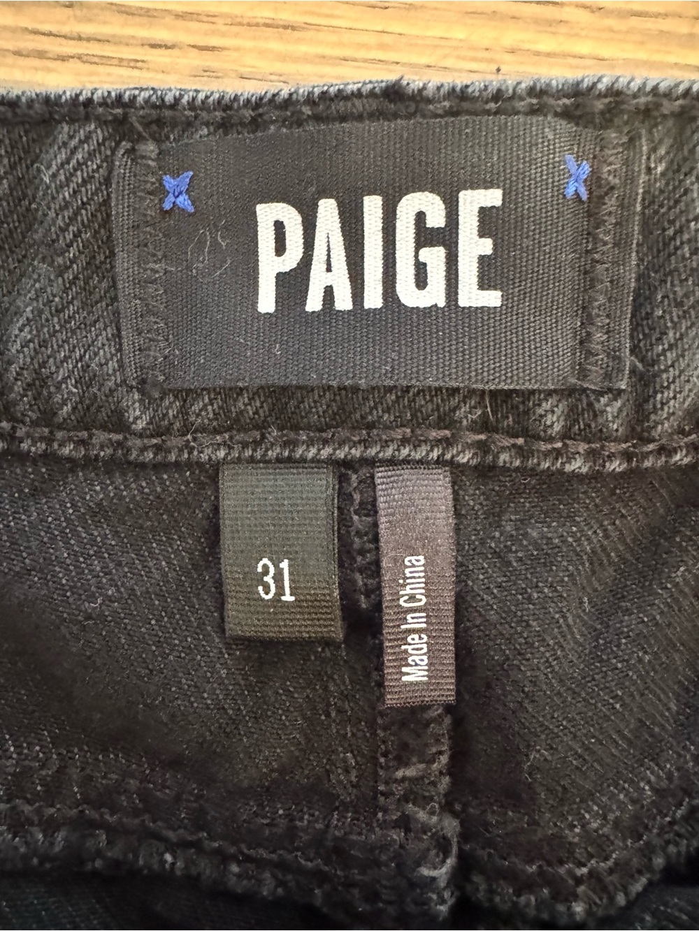 PAIGE Black Lace-Up Denim Shorts - Picture 6 of 9
